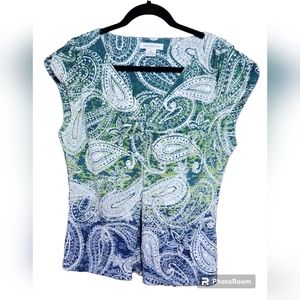 Liz Claiborne Semi Cap Sleeve Top, sz XL